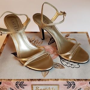 Ralph Lauren Gold Metallic Strappy Heels